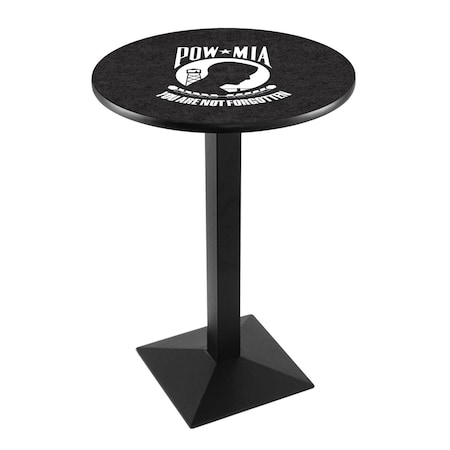 Holland Bar Stool Co 42" Blk Wrinkle POW/MIA Pub Table L217B4228POWMIA